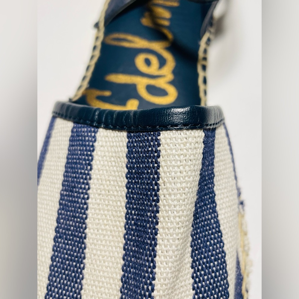 BNWOT Sam Edelman Vivian Espadrille Sandals Navy Stripe Nautical Chic Sz 7.5 - Picture 5 of 11